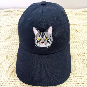 Custom Embroidered Cat Hat with Same Design