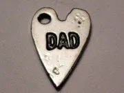 Dad Heart Genuine American Pewter Charm