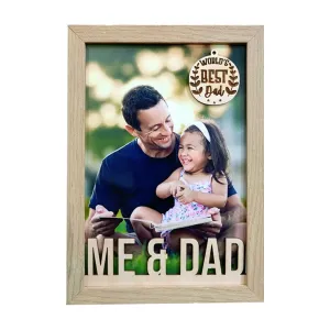 DEEP PRINT Personalize Best DAD Photo Frame Fathers Day Special Wooden Texture