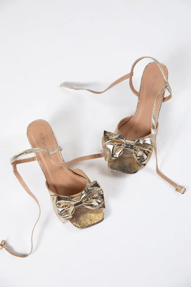 Drew Gold Bow Heels