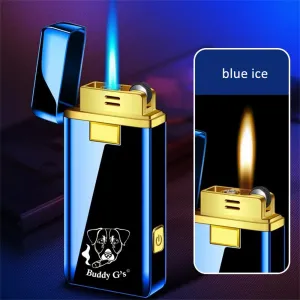 Dual Burner Butane Soft Flame Refillable and Jet Torch Lighter and Bonus Flashlight