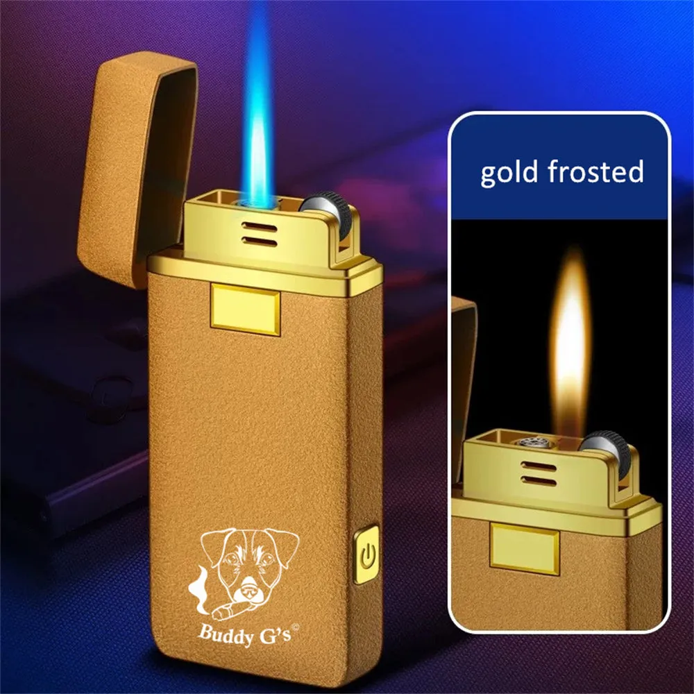 Dual Burner Butane Soft Flame Refillable and Jet Torch Lighter and Bonus Flashlight