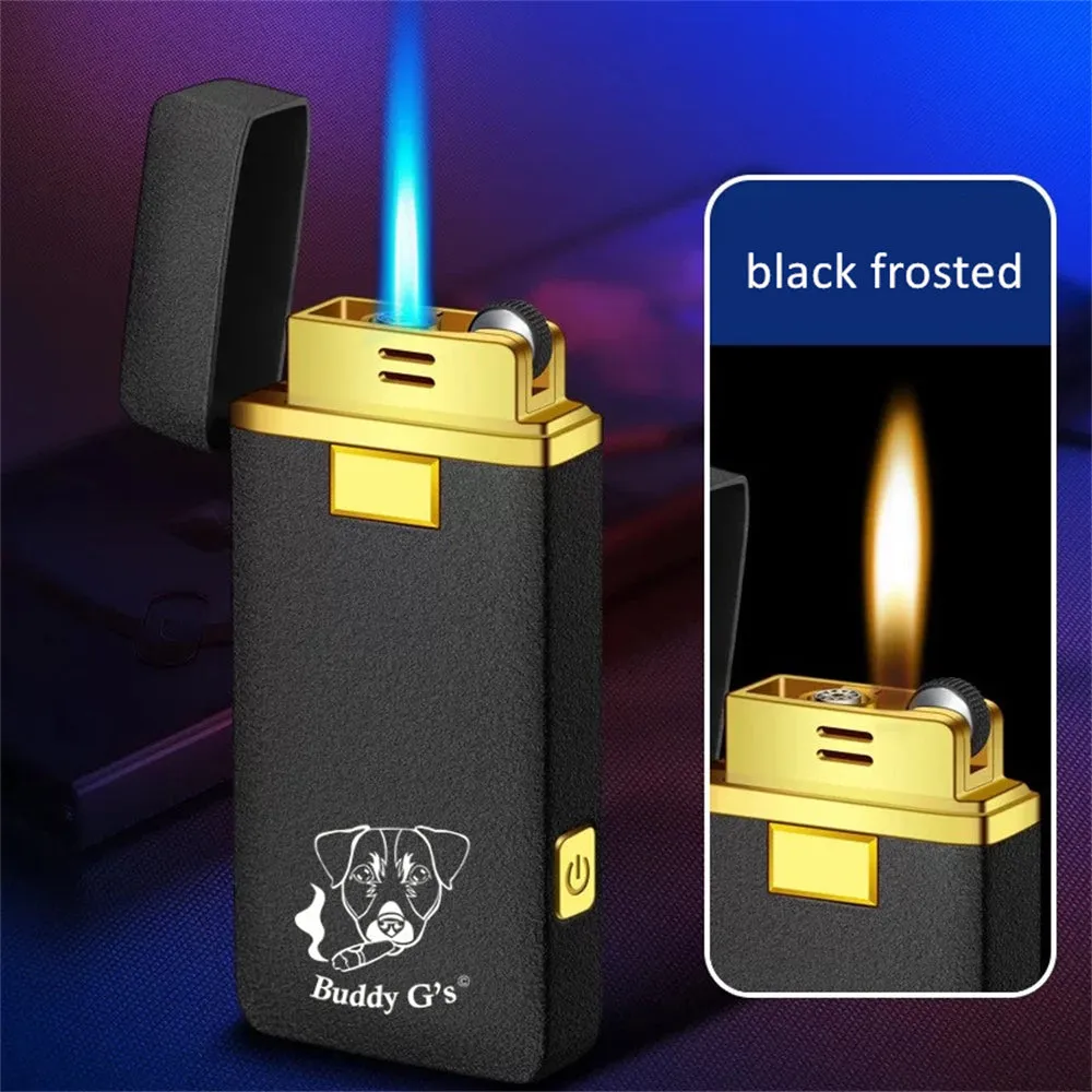 Dual Burner Butane Soft Flame Refillable and Jet Torch Lighter and Bonus Flashlight