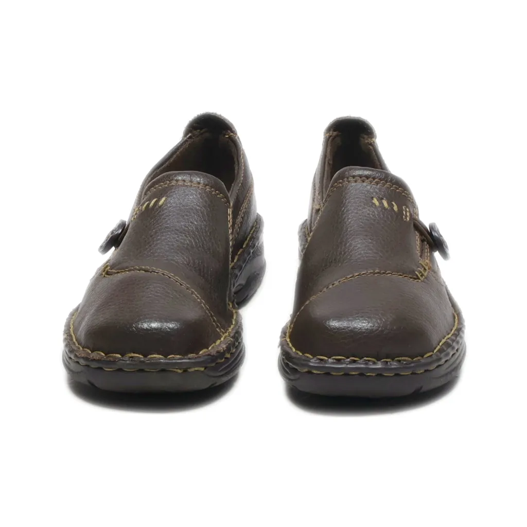 Earth Spirit Flat Shoes Leather Brown Colour For Women