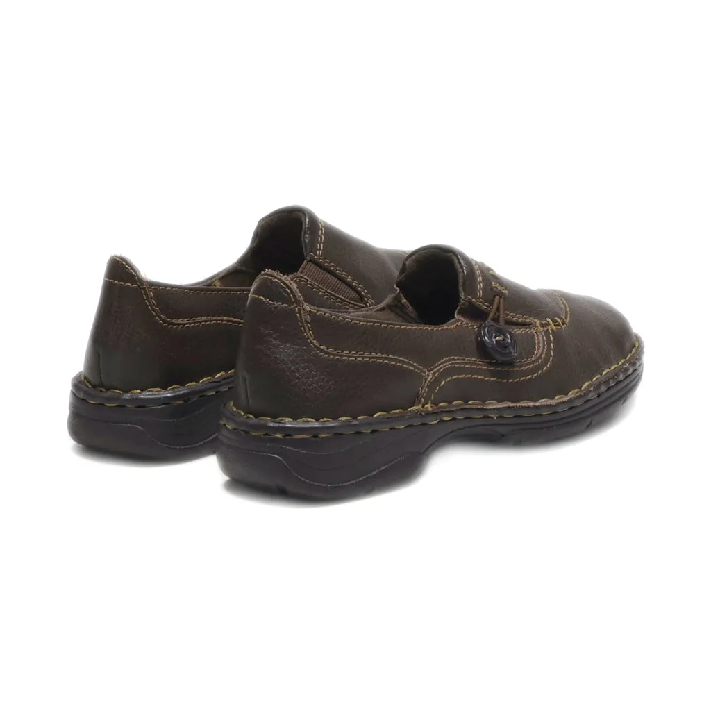 Earth Spirit Flat Shoes Leather Brown Colour For Women