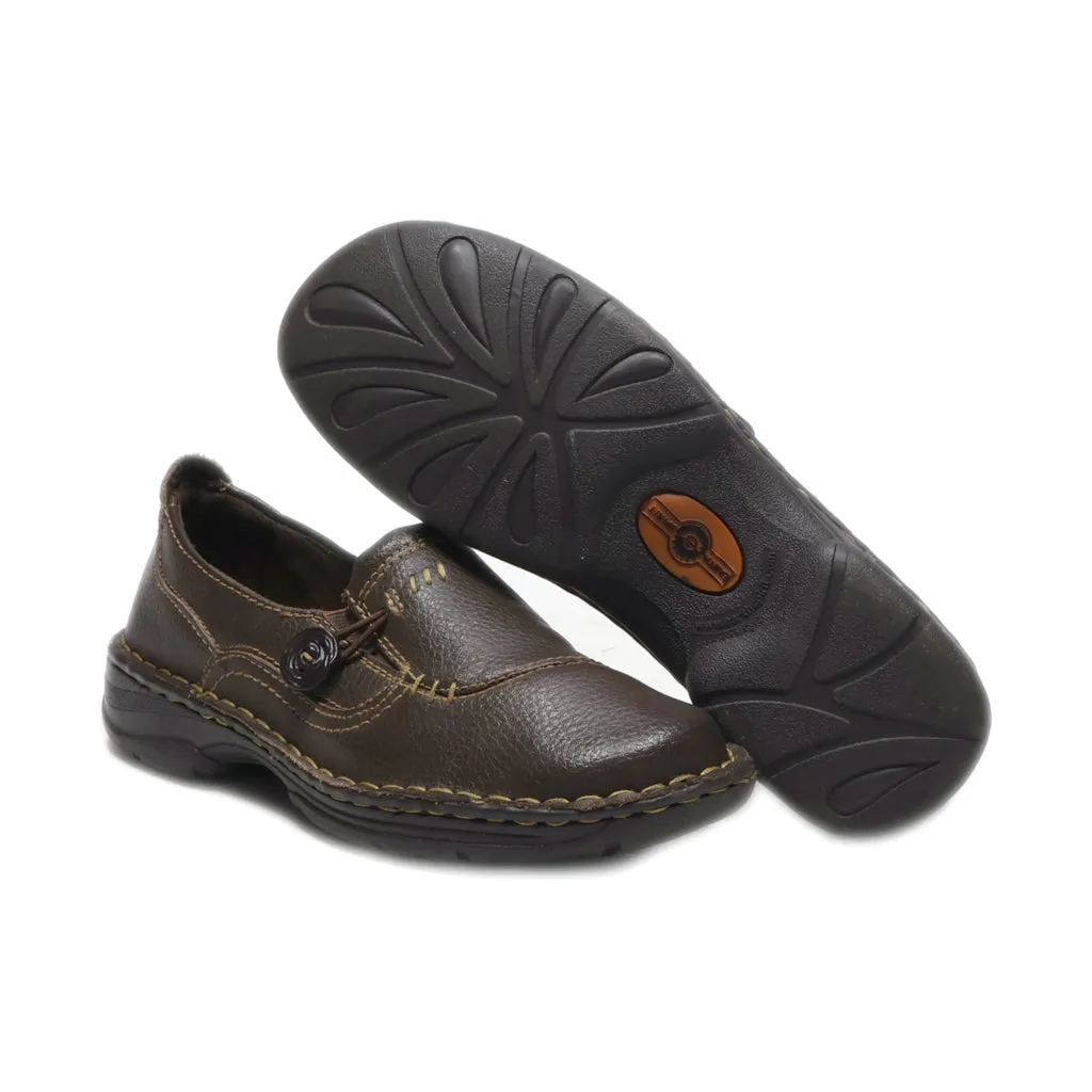 Earth Spirit Flat Shoes Leather Brown Colour For Women