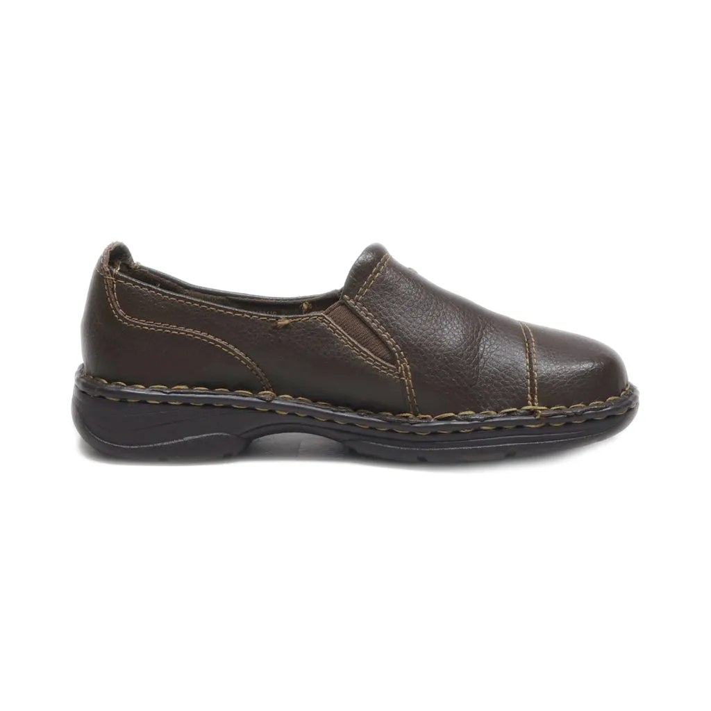 Earth Spirit Flat Shoes Leather Brown Colour For Women