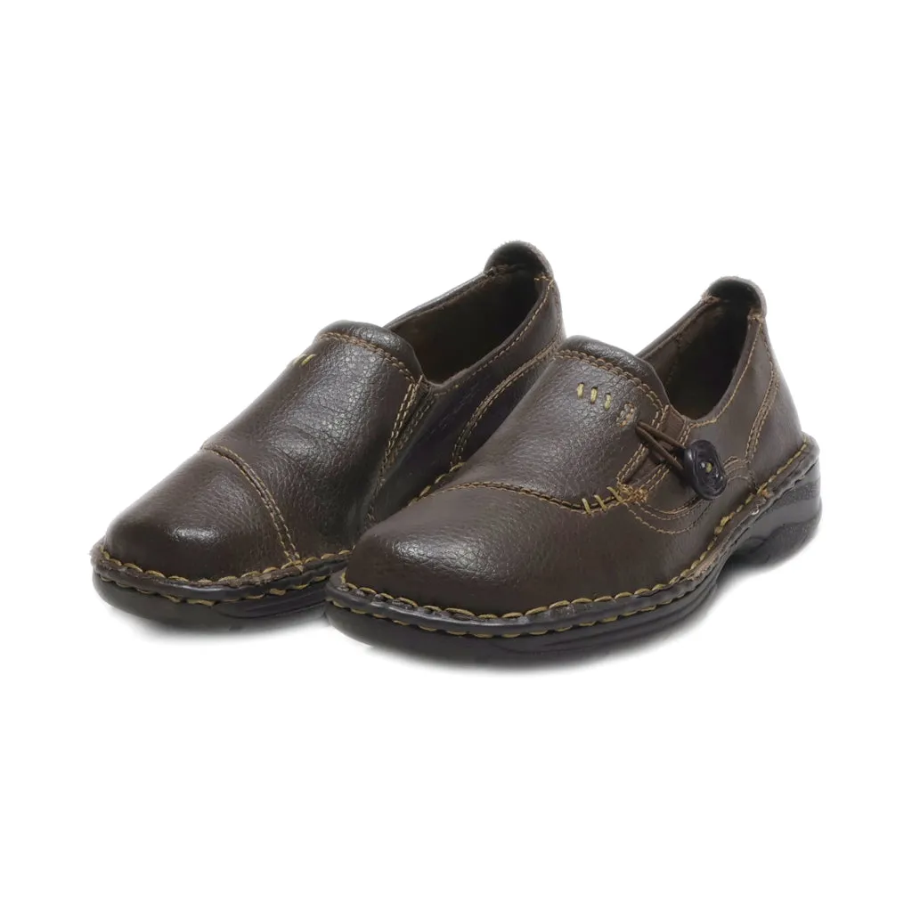 Earth Spirit Flat Shoes Leather Brown Colour For Women