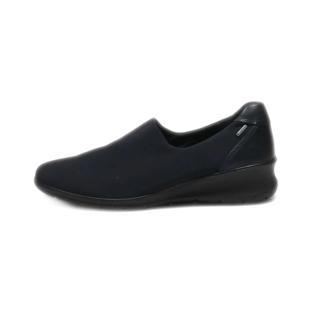 Ecco Slip Ons Leather Black Colour For Women