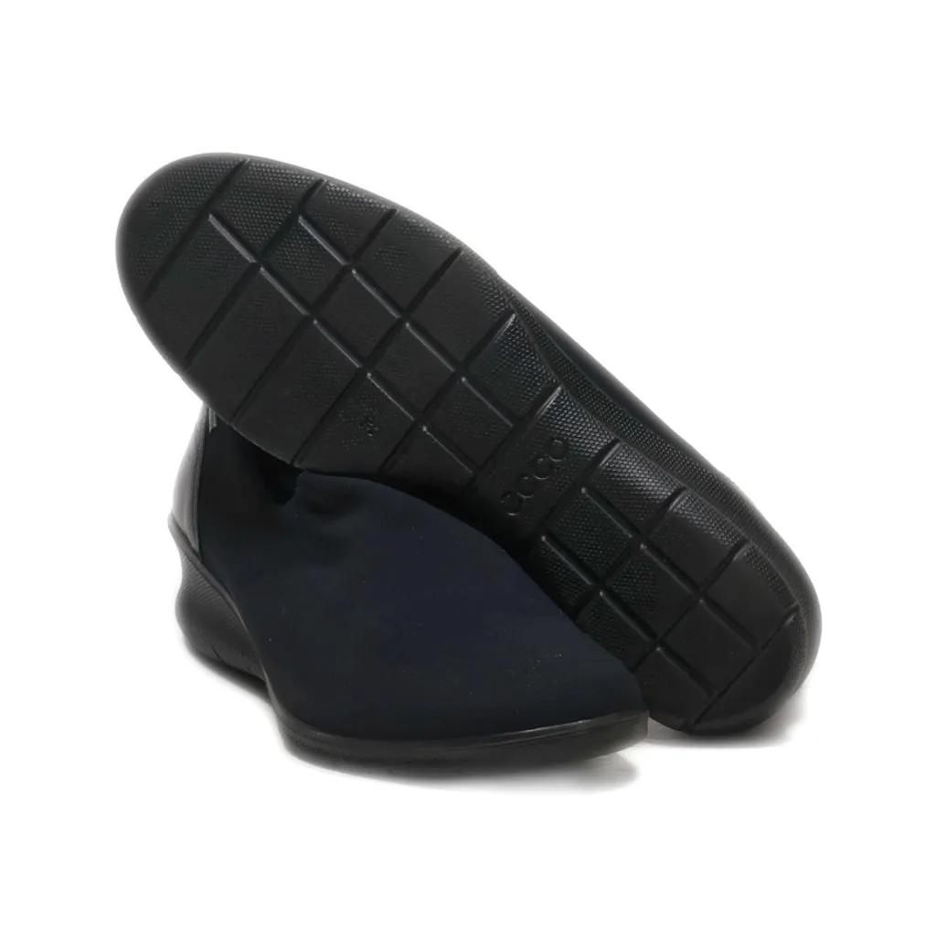 Ecco Slip Ons Leather Black Colour For Women