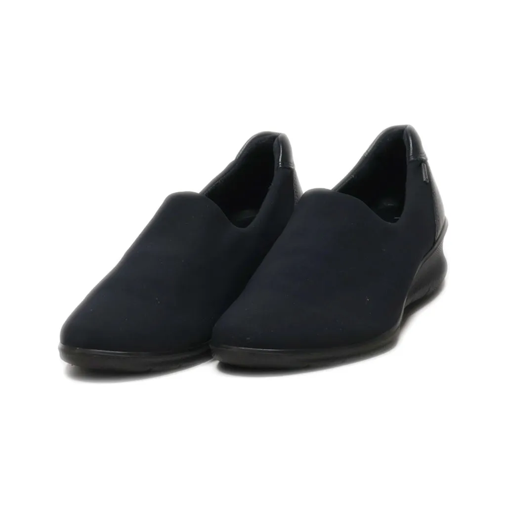 Ecco Slip Ons Leather Black Colour For Women