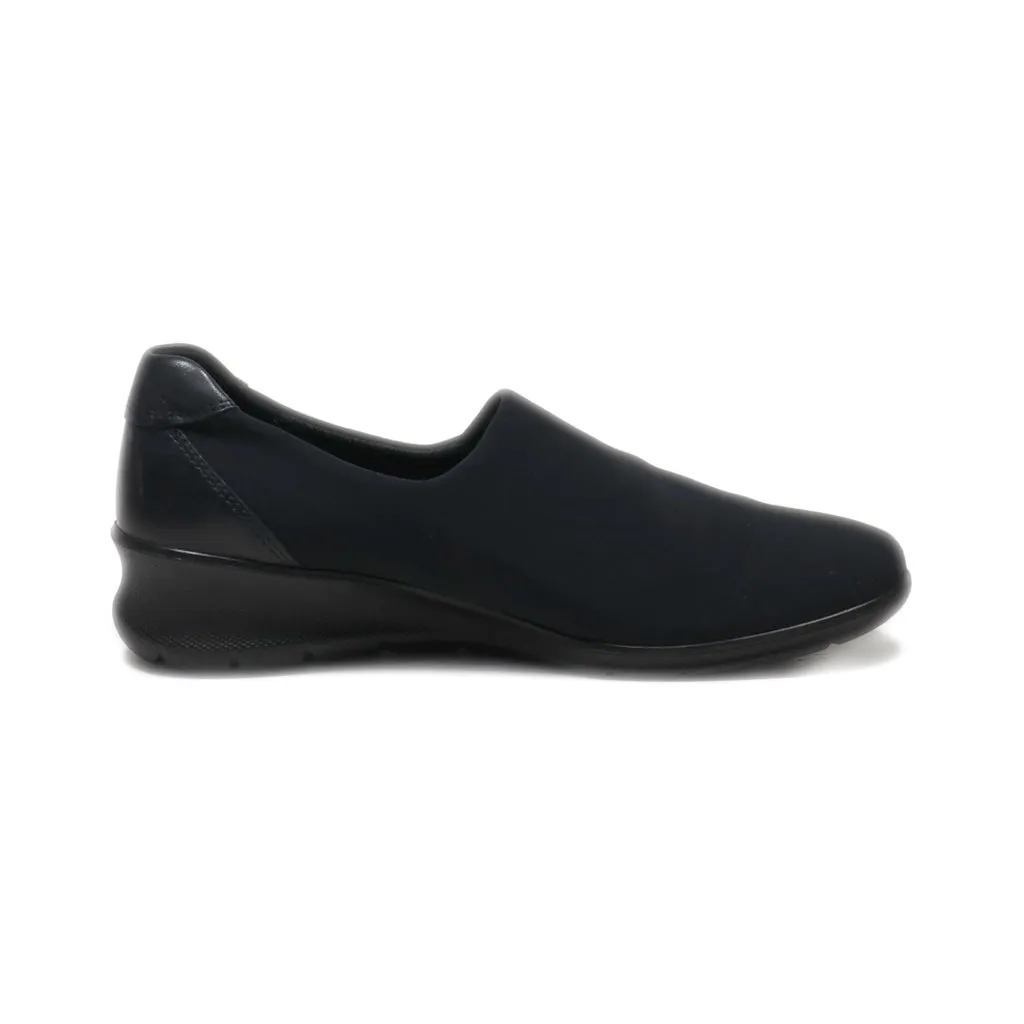 Ecco Slip Ons Leather Black Colour For Women