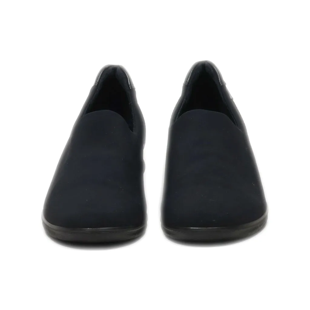 Ecco Slip Ons Leather Black Colour For Women