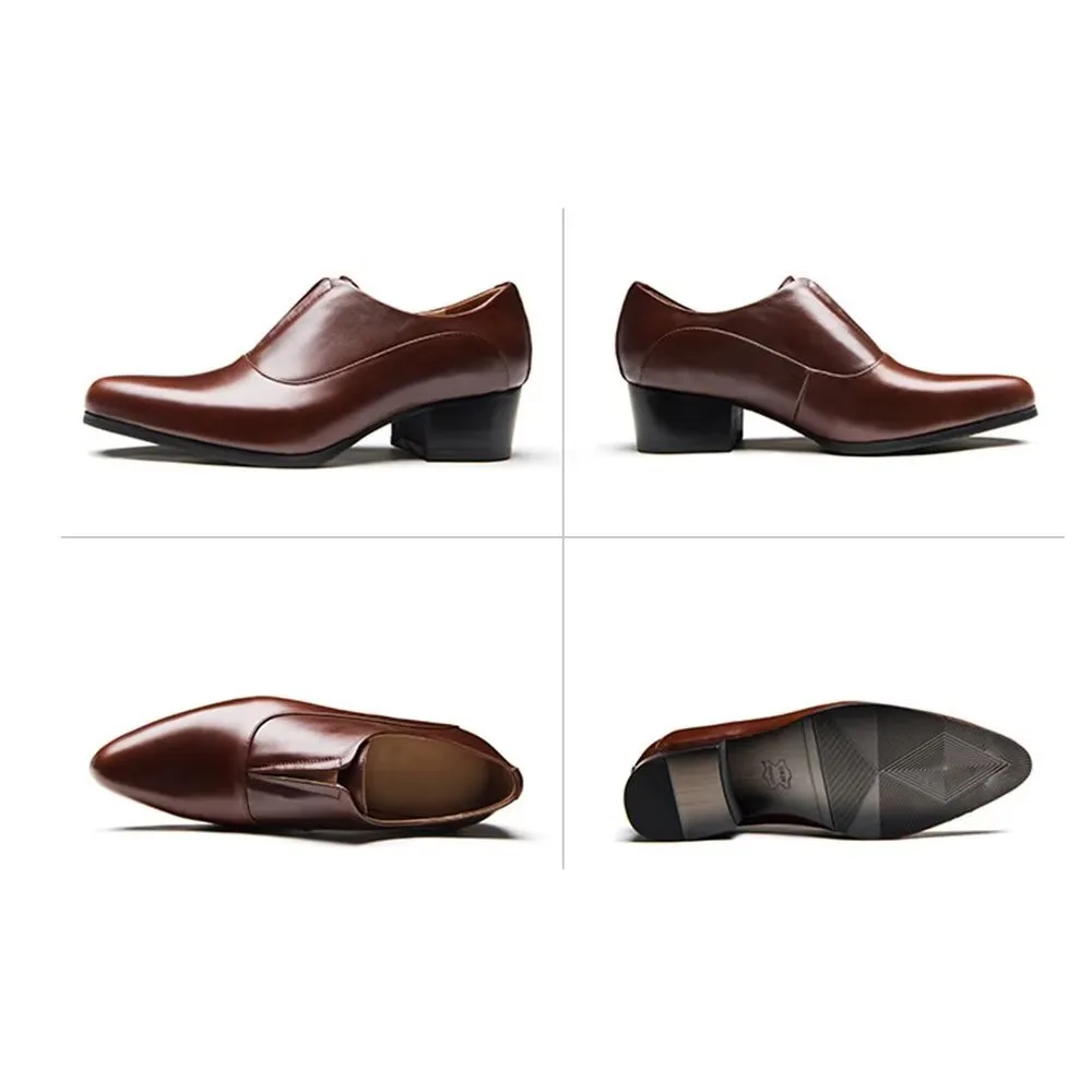 Embossed EleganceLux Slip-on Dress Shoes