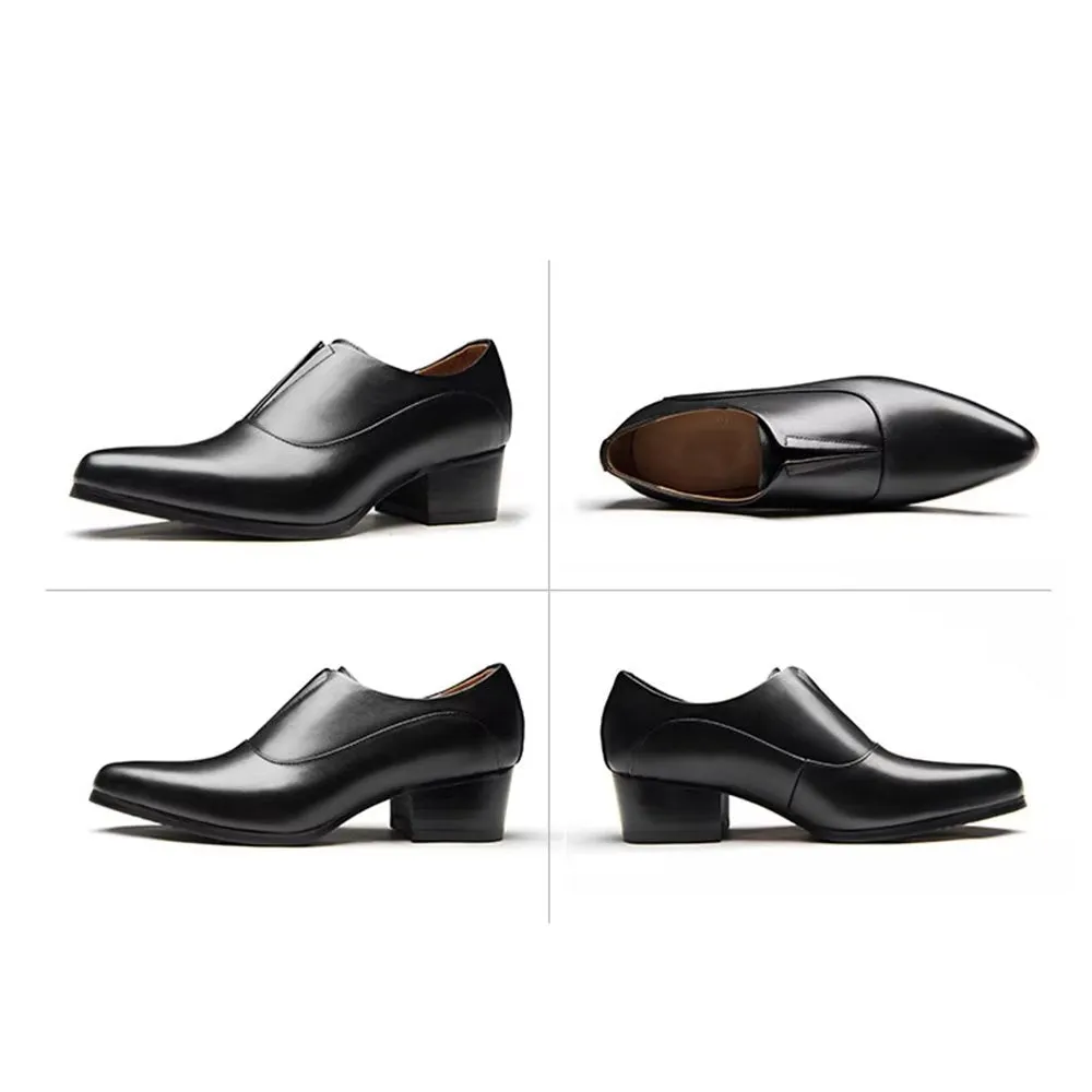 Embossed EleganceLux Slip-on Dress Shoes