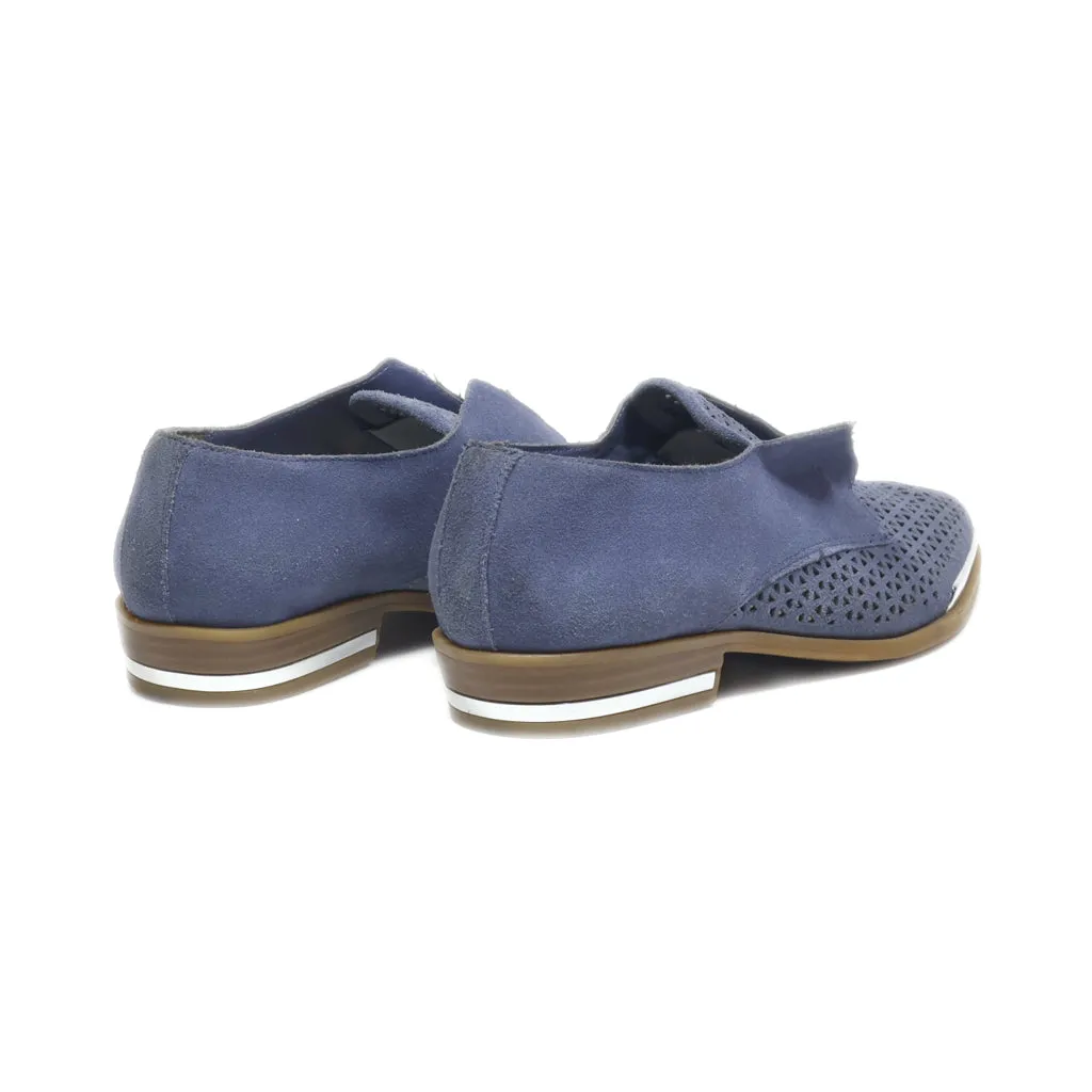 Fergie Inca Slip Ons Leather Blue Colour For Women