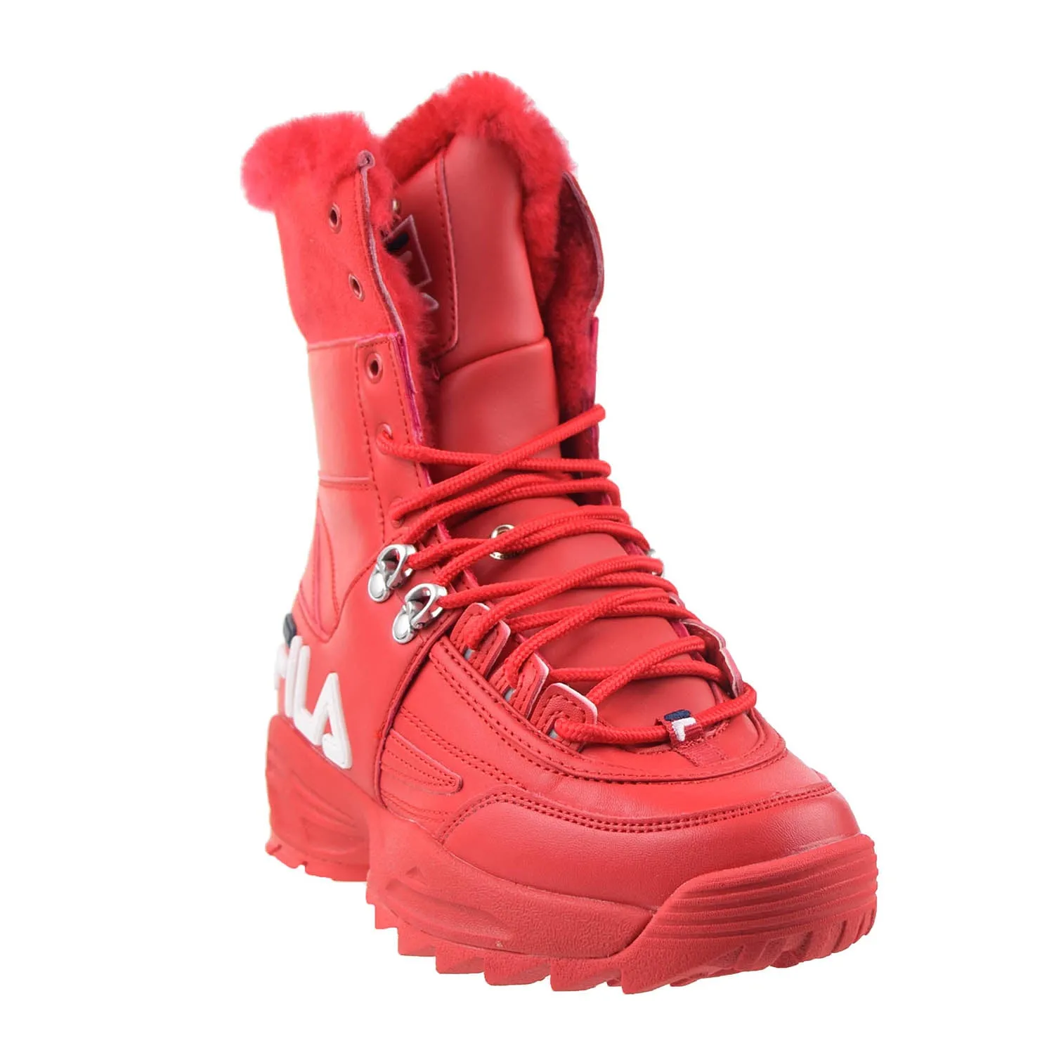 Fila Disruptor Fur Top Women's Boots Fila Red-Fila Navy-White