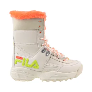 Fila Disruptor Shearling Top Women's Boots Gardenia-Shocking Orange-Yellow