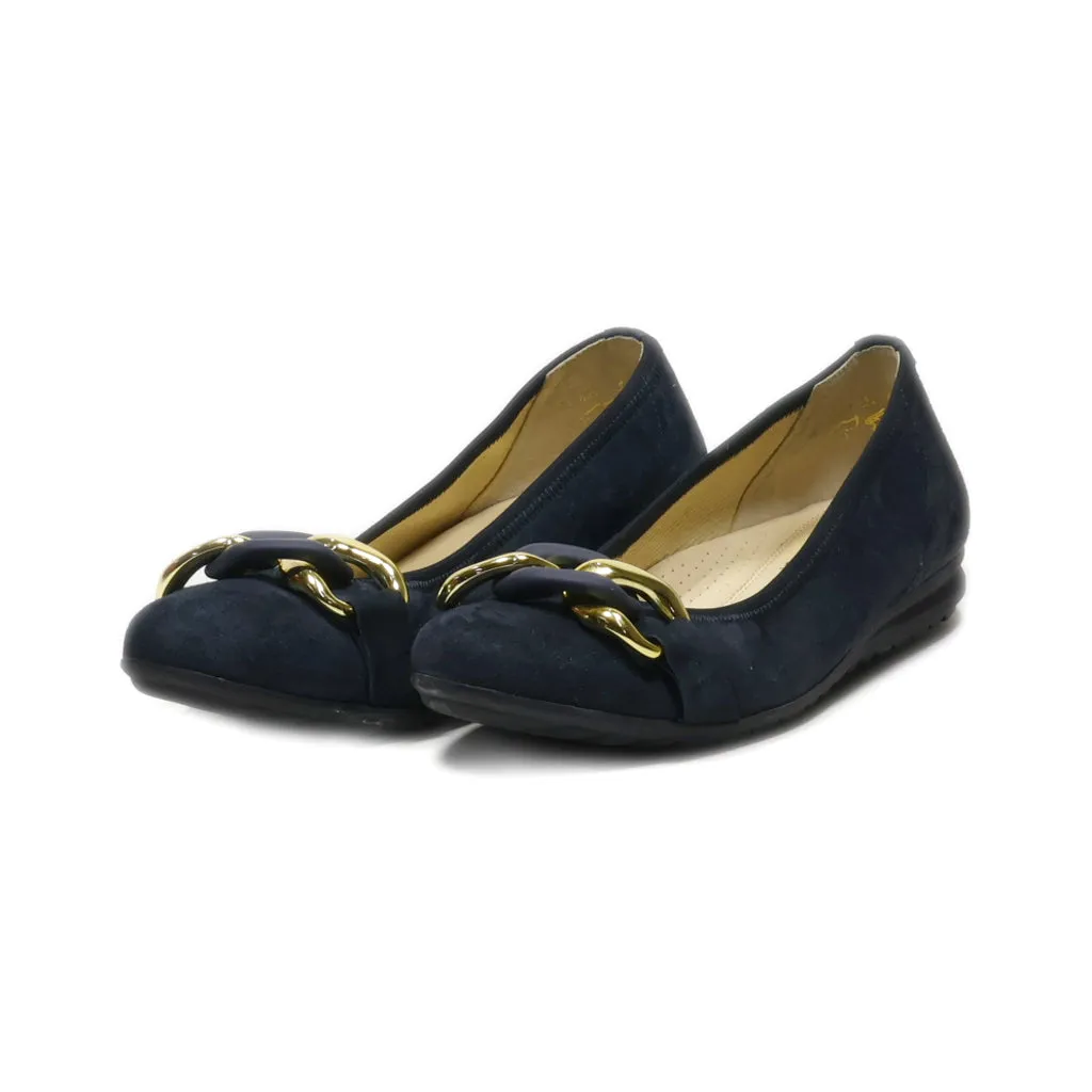 Gabor Slip Ons Suede Blue Colour For Women