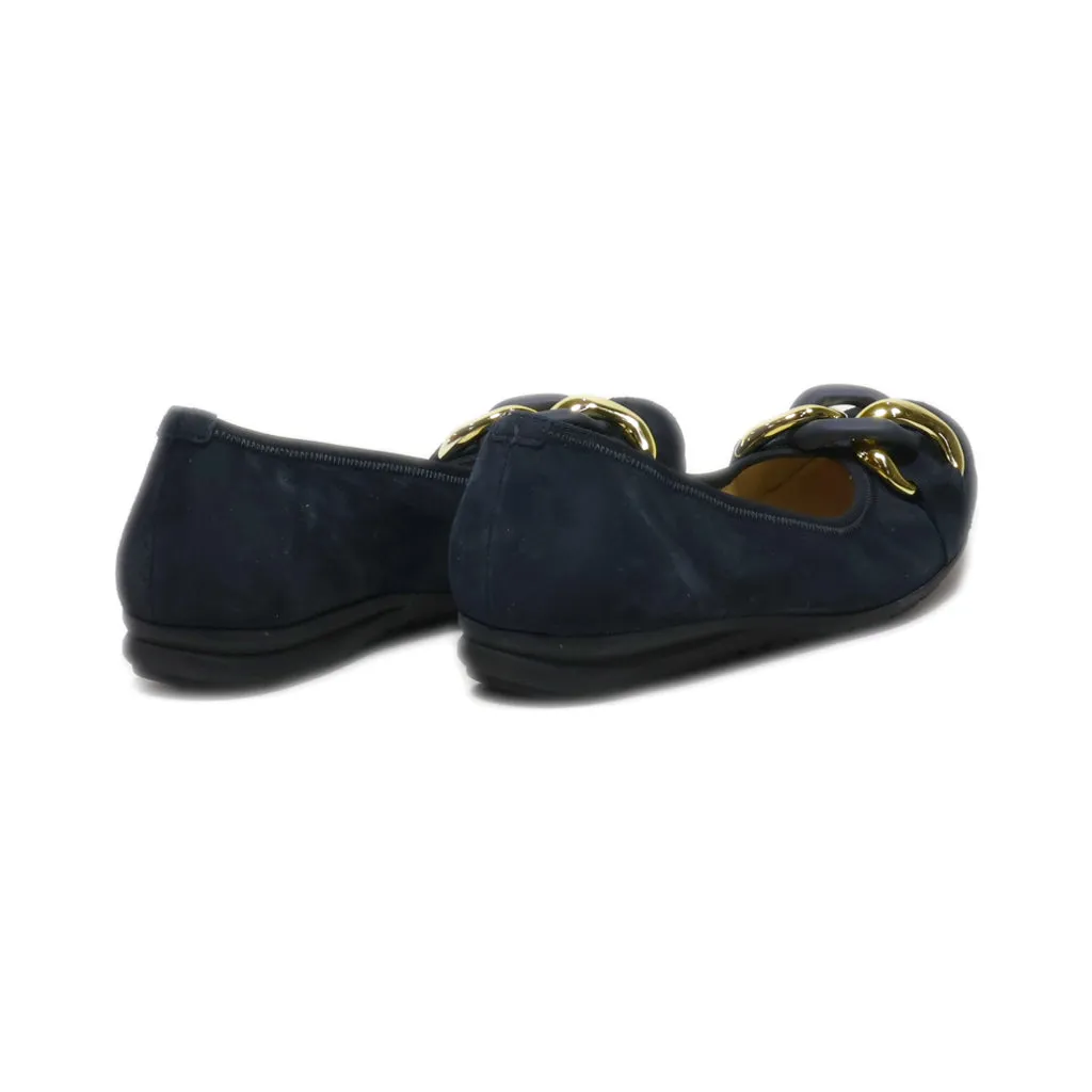 Gabor Slip Ons Suede Blue Colour For Women