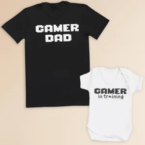 Gamer Dad & Gamer In Training - Baby / Kids T-Shirt & Men's T-Shirt - (Sold Separately)