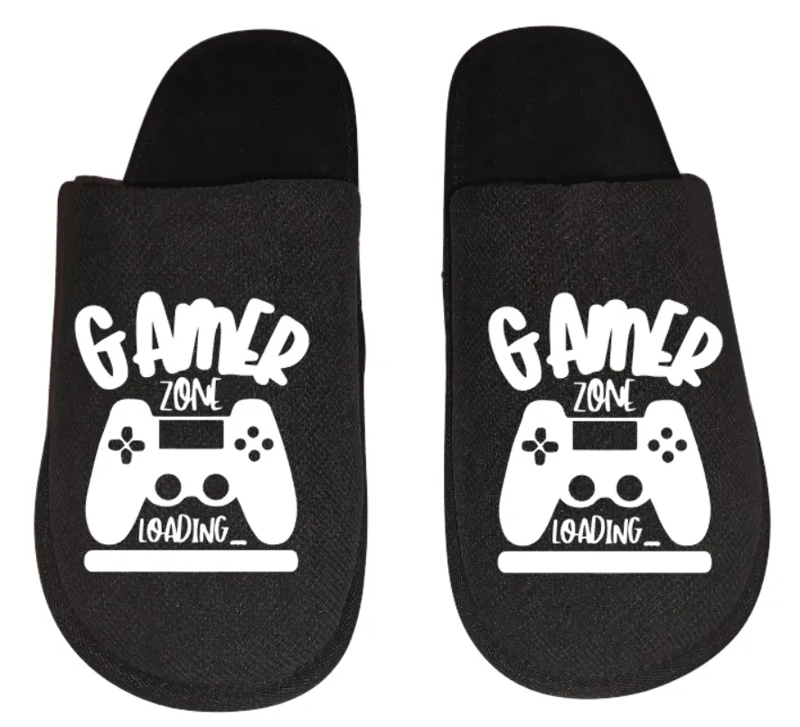 gamer zone loading video game Gamer Gaming Men's Slippers / House Shoes slides dad husband father son gift