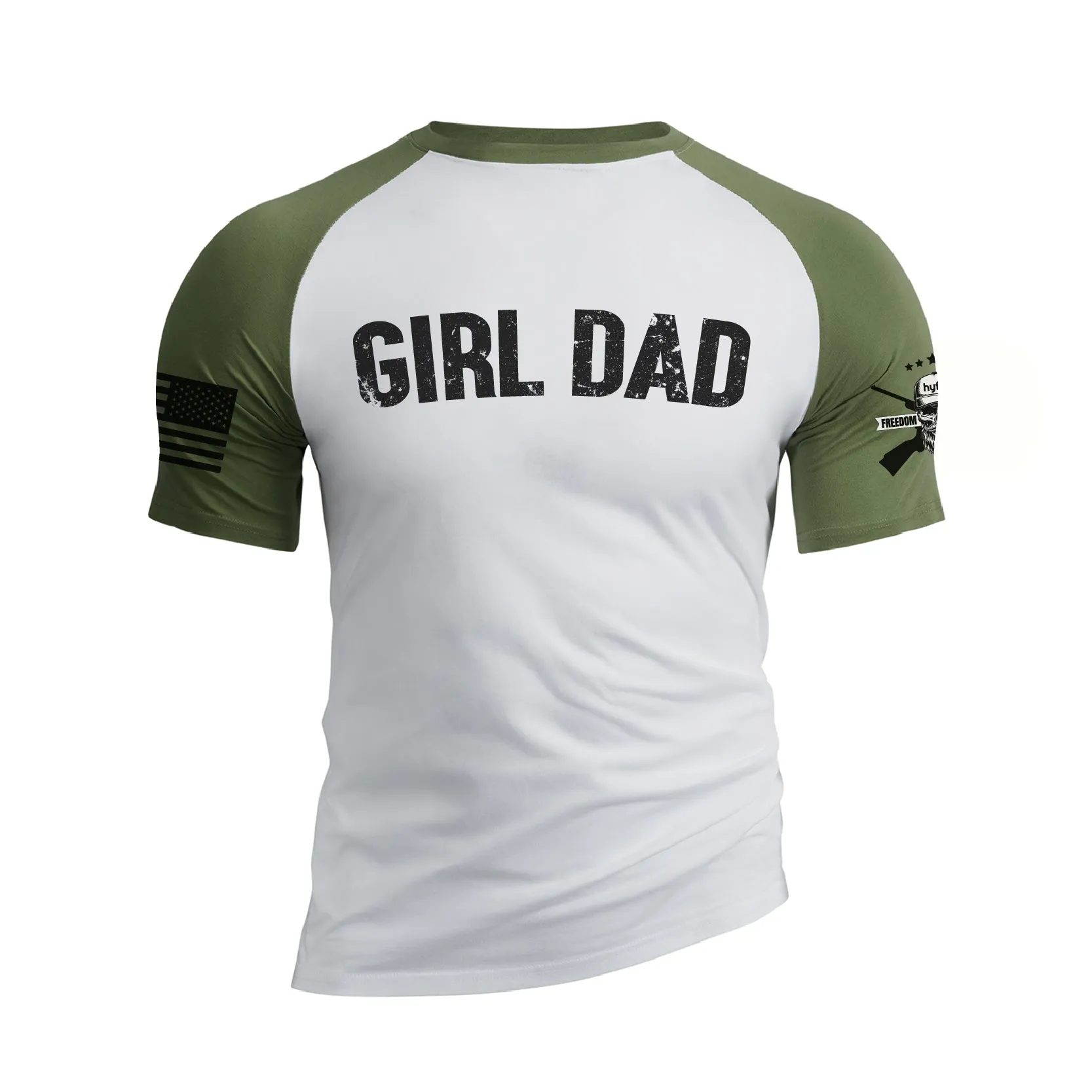 GIRL DAD 100% COTTON RAGLAN GRAPHIC TEE