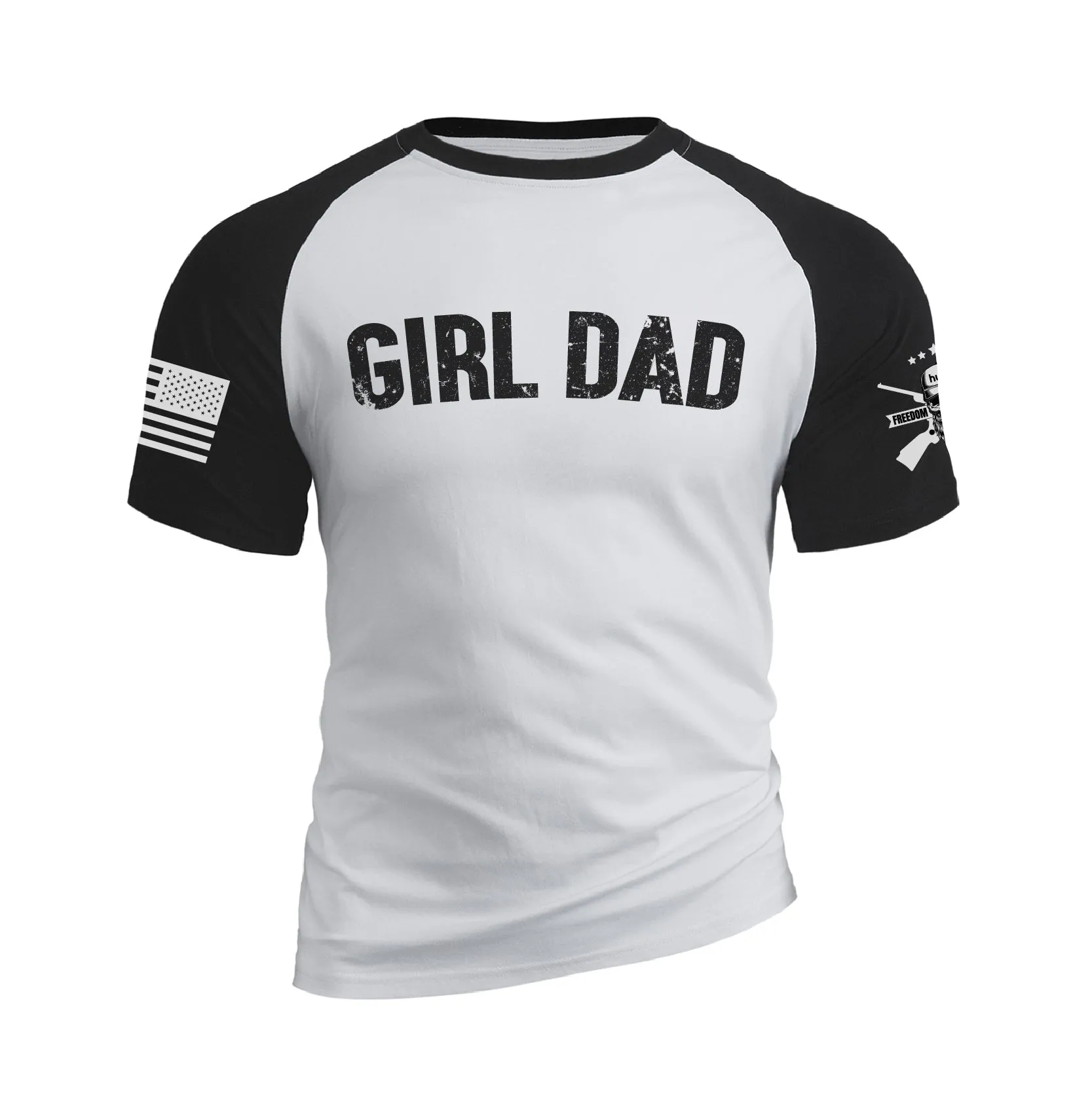 GIRL DAD 100% COTTON RAGLAN GRAPHIC TEE