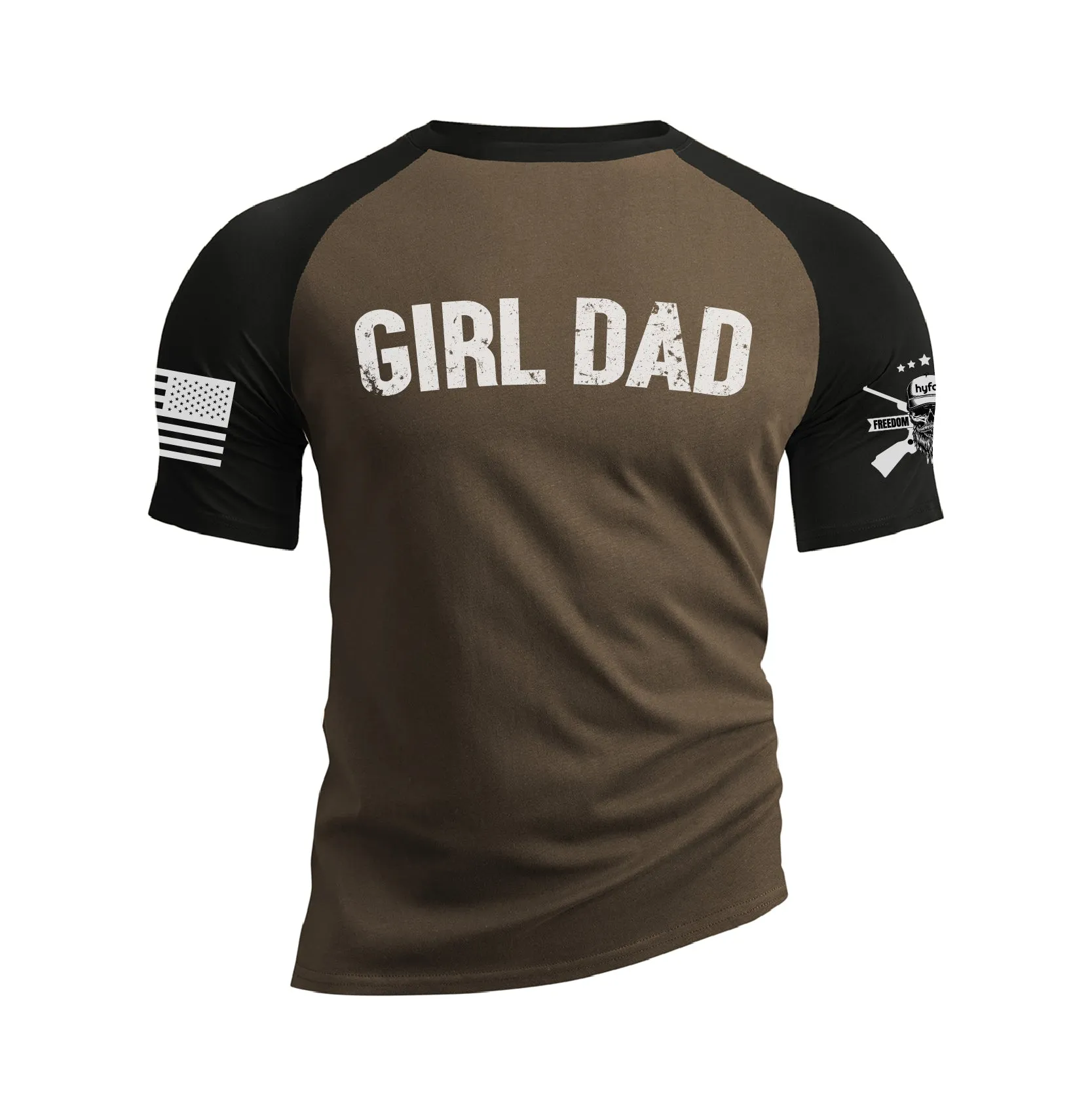 GIRL DAD 100% COTTON RAGLAN GRAPHIC TEE