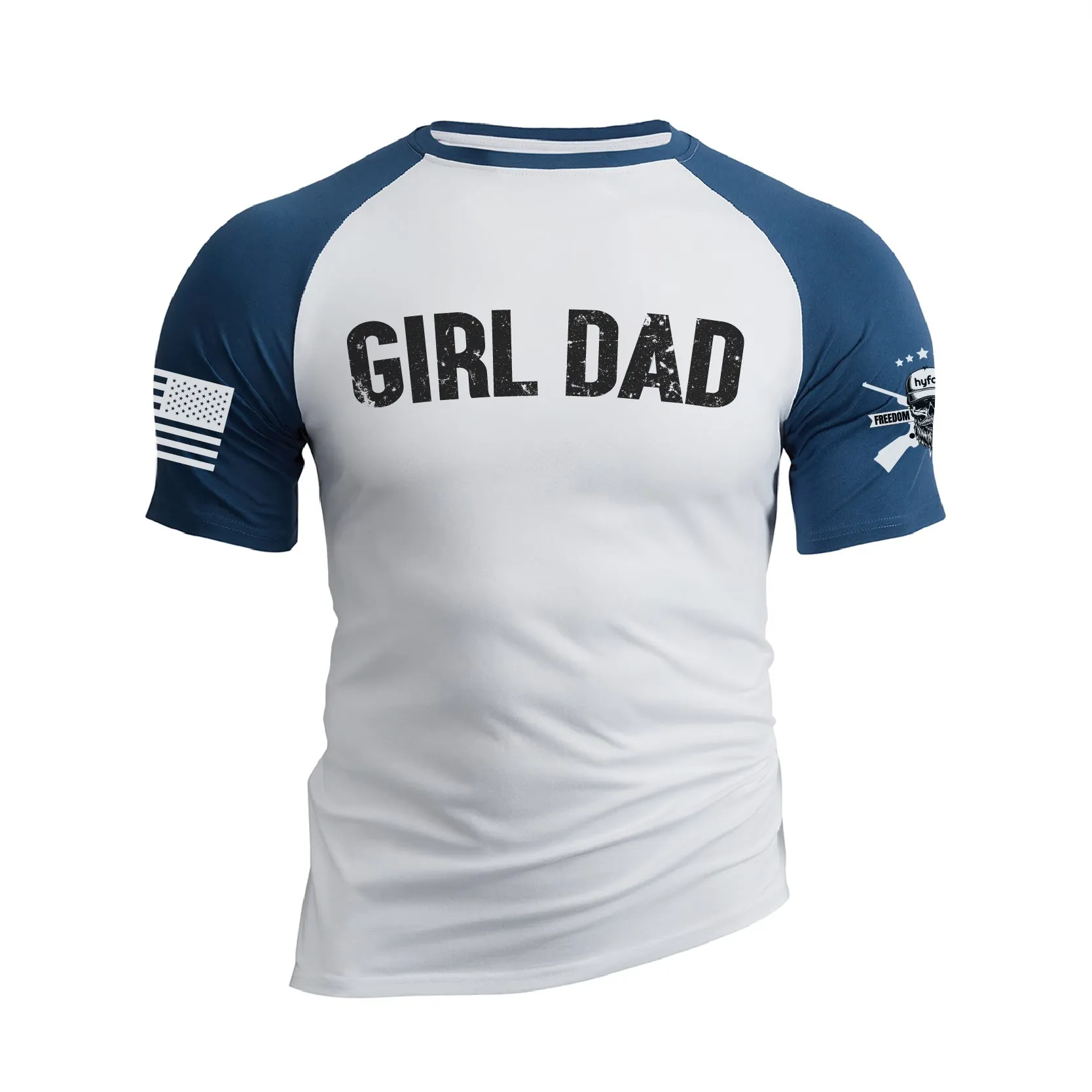 GIRL DAD 100% COTTON RAGLAN GRAPHIC TEE