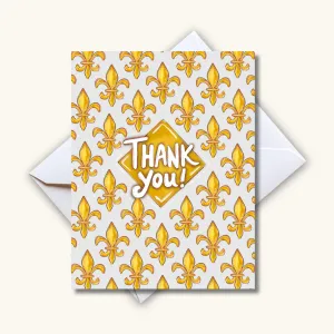 Gold Fleur De Lis Thank You Card