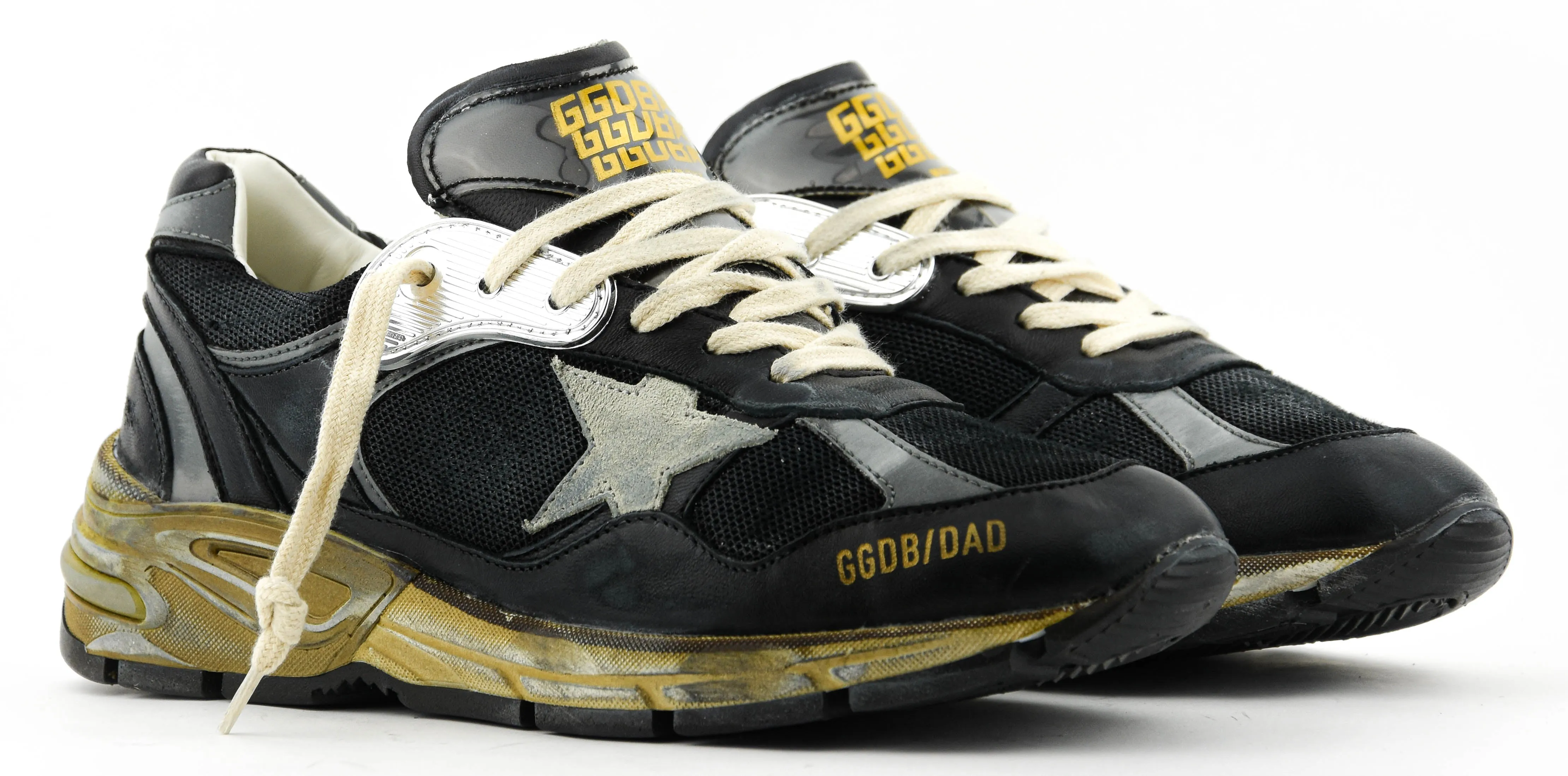 GOLDEN GOOSE DAD STAR BLACK SILVER