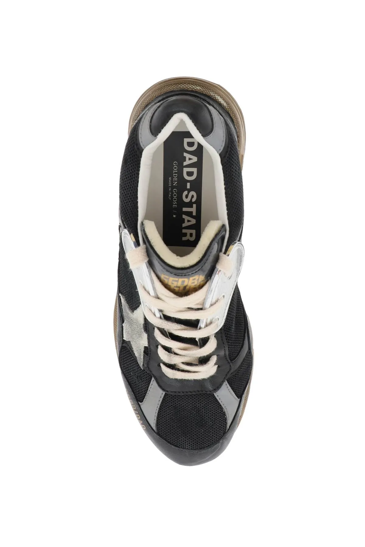 GOLDEN GOOSE dad-star sneakers in mesh and nappa leather