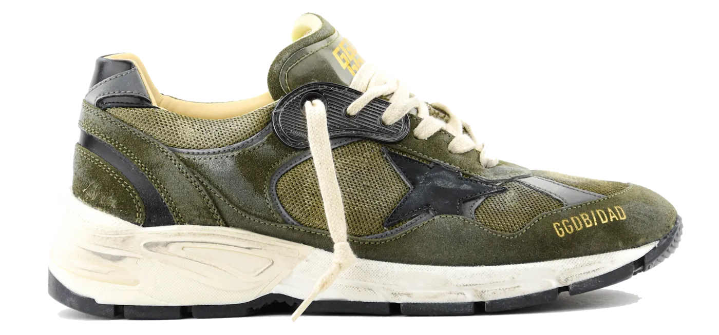 GOLDEN GOOSE RUNNING DAD OLIVE GREEN