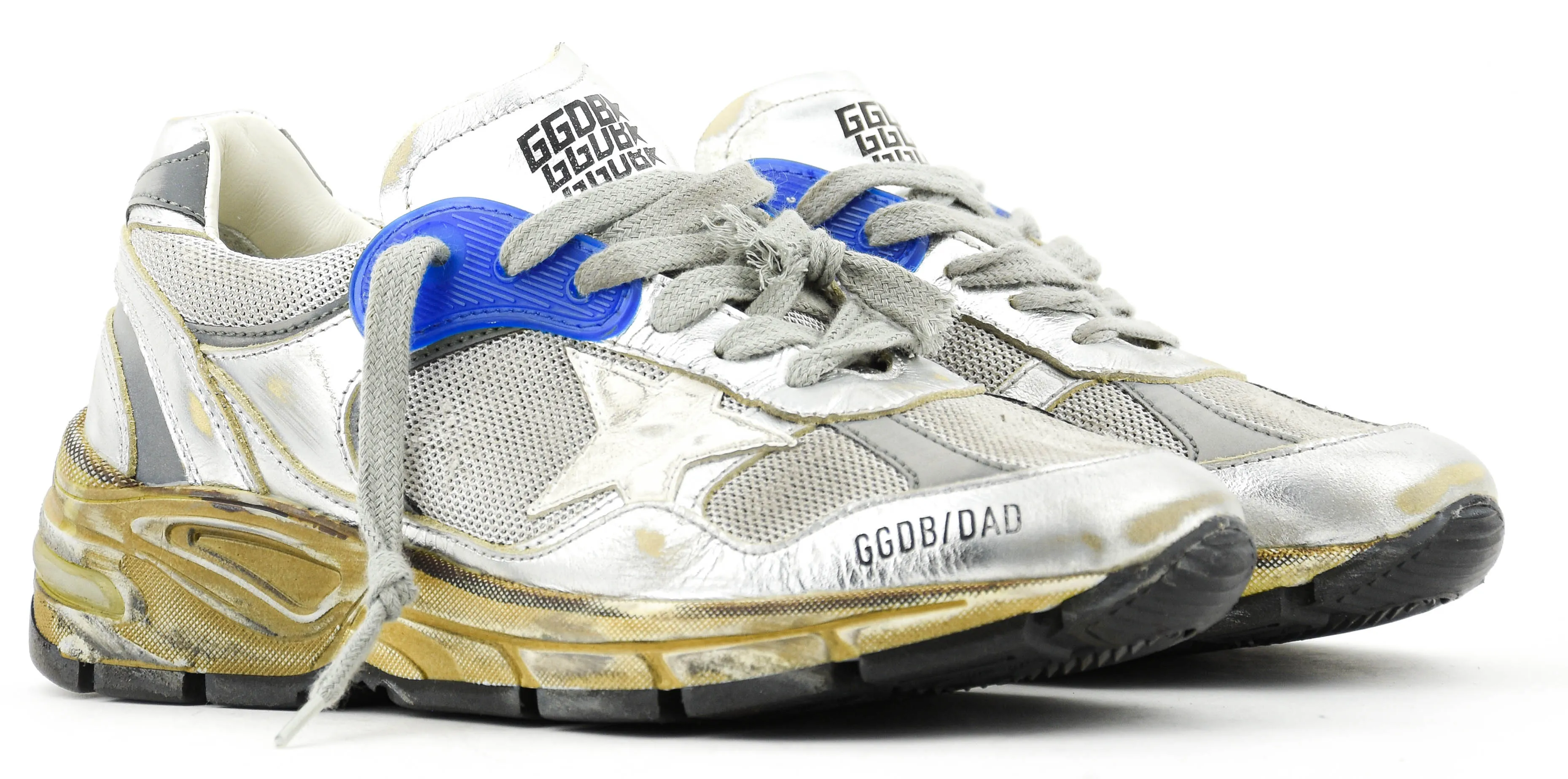 GOLDEN GOOSE RUNNING DAD SILVER BLUE