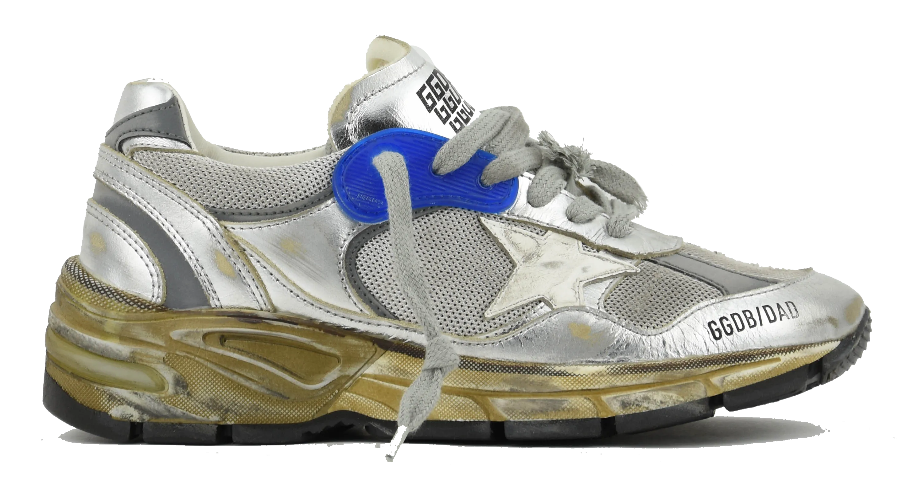 GOLDEN GOOSE RUNNING DAD SILVER BLUE