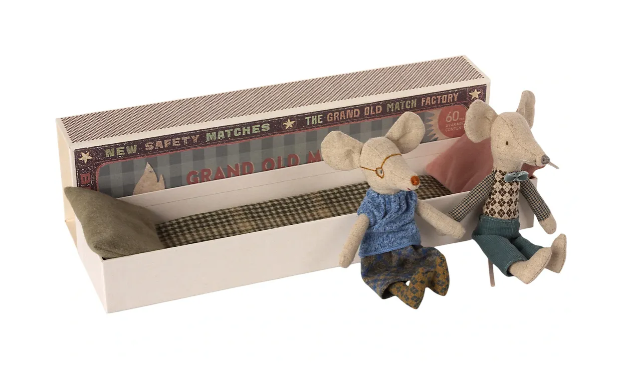 Grandma & Grandpa Mice in a Matchbox