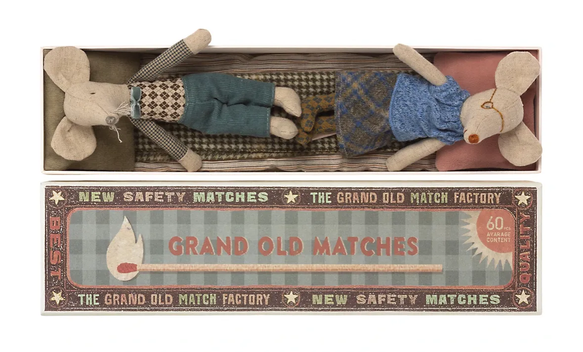 Grandma & Grandpa Mice in a Matchbox