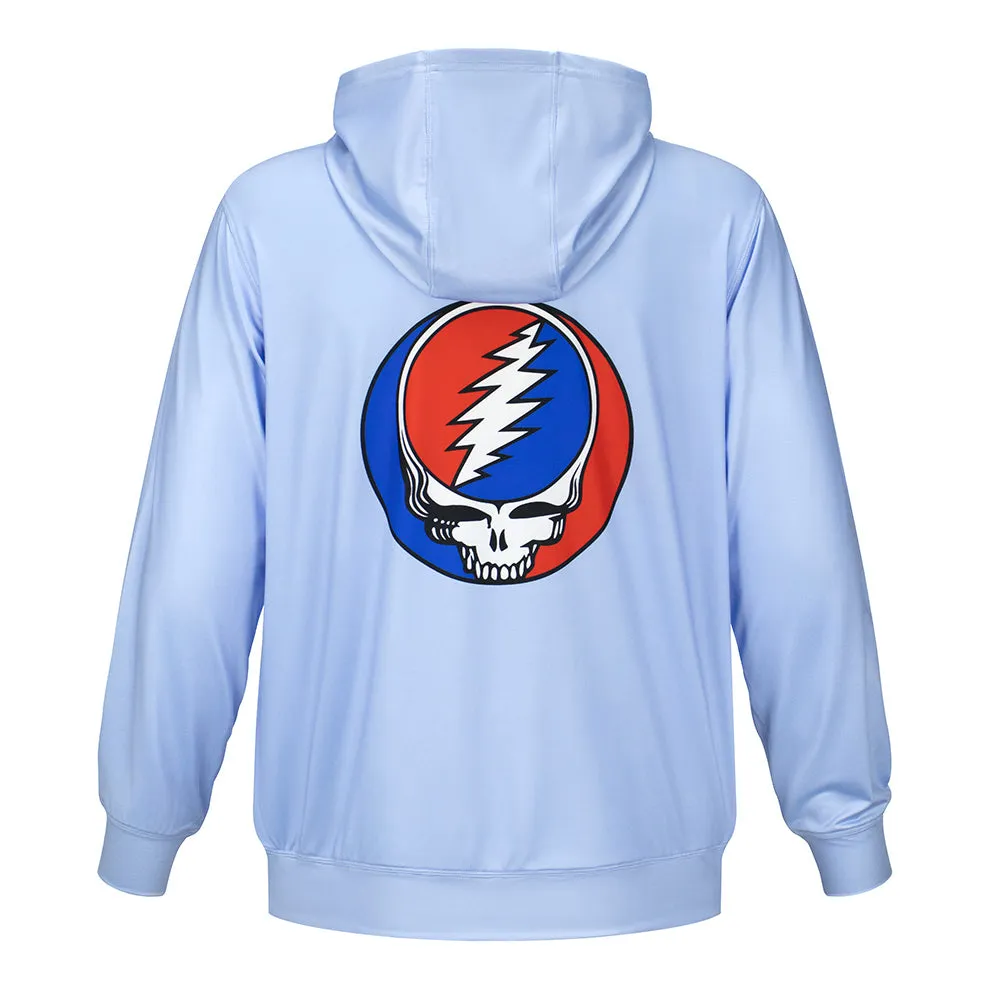 Grateful Dead | UPF 50 Hoodie | Stealie in Baby Blue