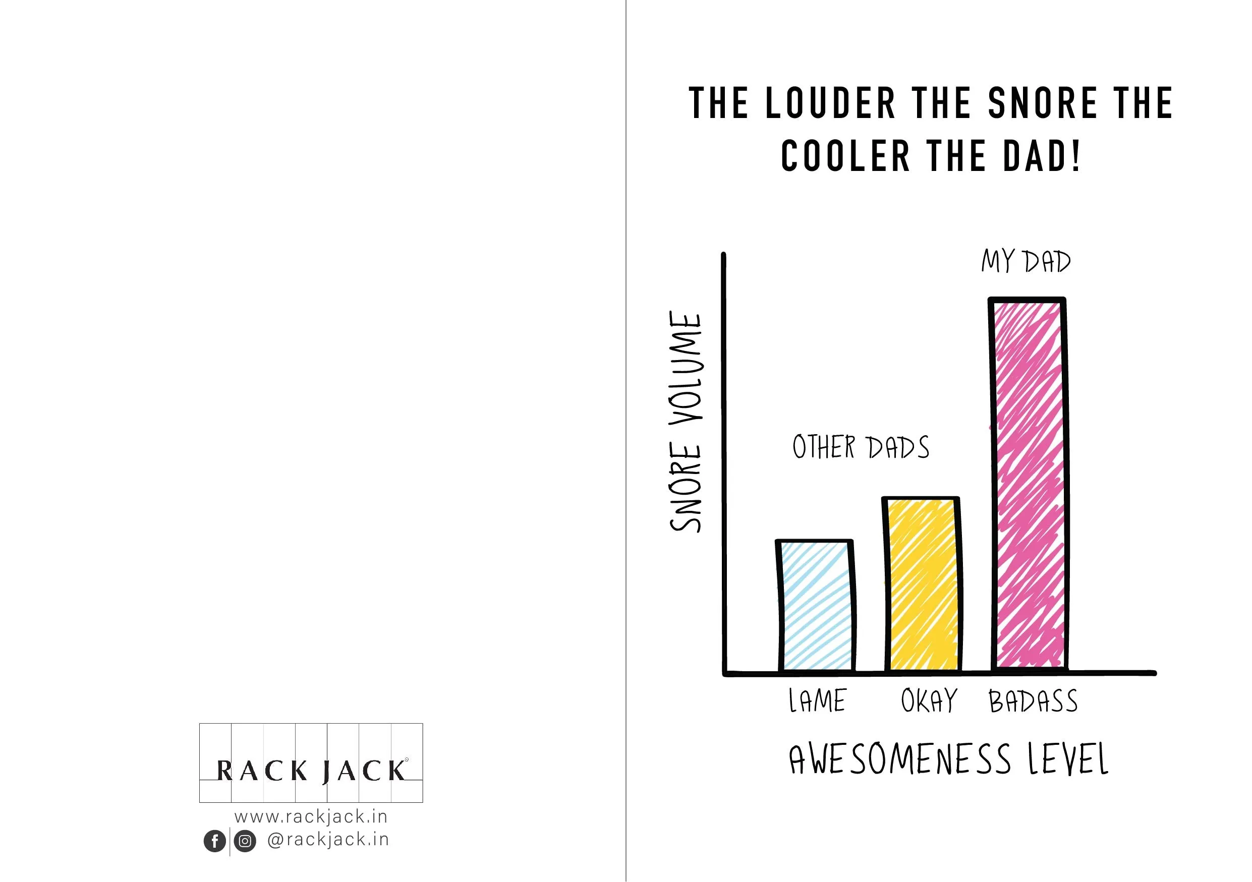 Greeting Card For Dad - Louder The Snore Cooler The Dad