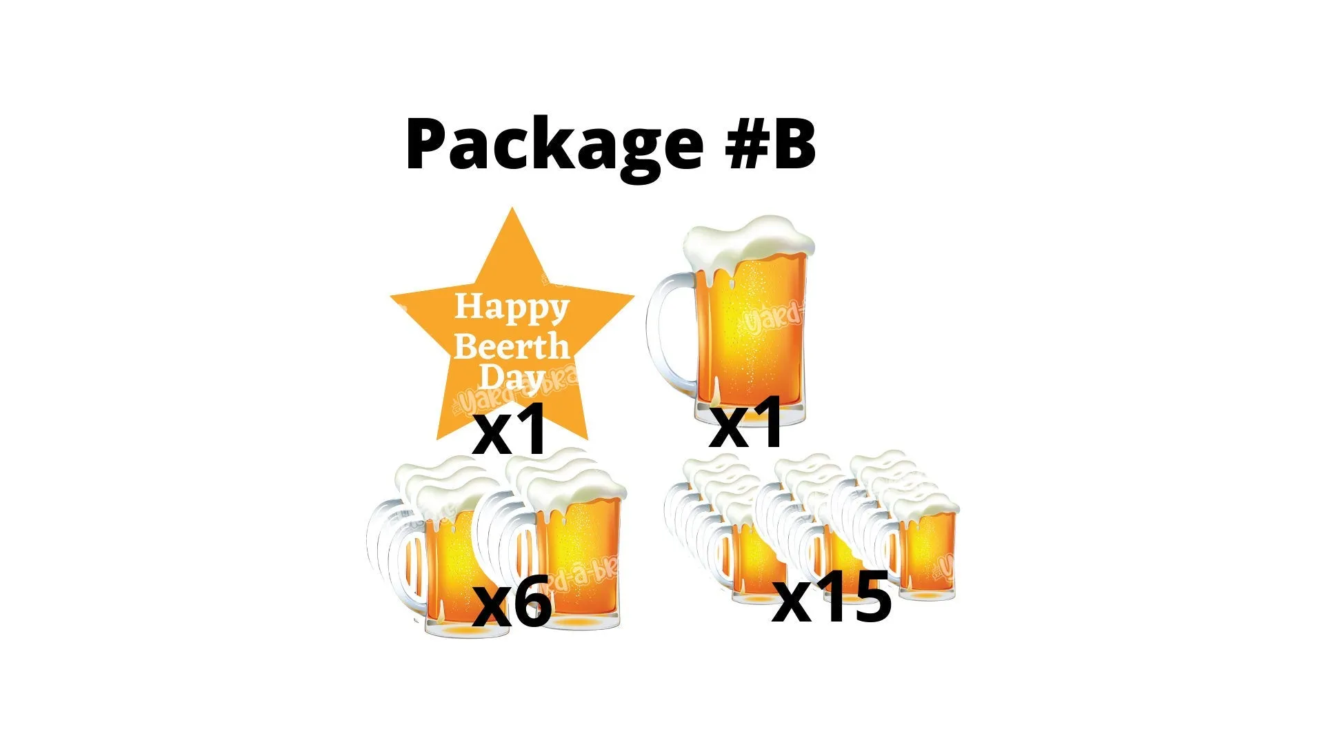 Happy BeerthDay Yard Sign (11 or 22 pcs) Beer Mugs