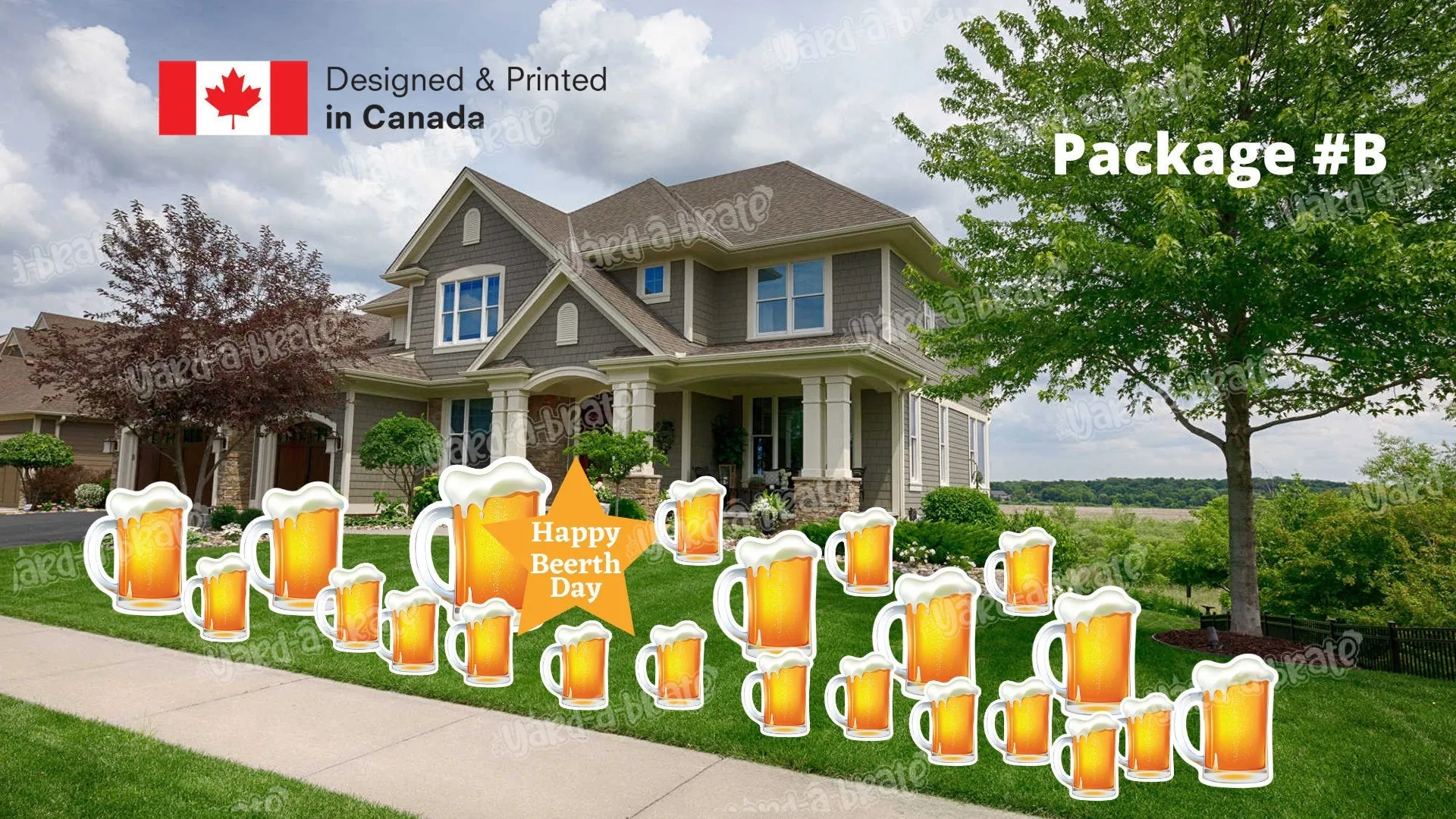 Happy BeerthDay Yard Sign (11 or 22 pcs) Beer Mugs