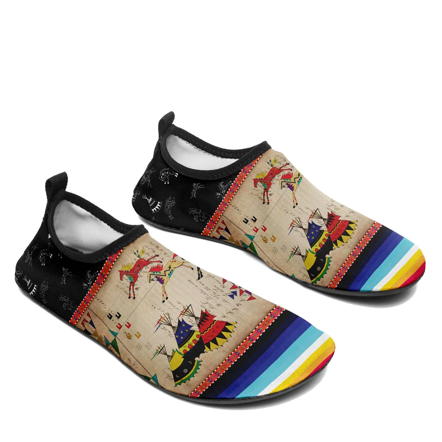 Horses Running Black Sky Kid's Sockamoccs Slip On Shoes