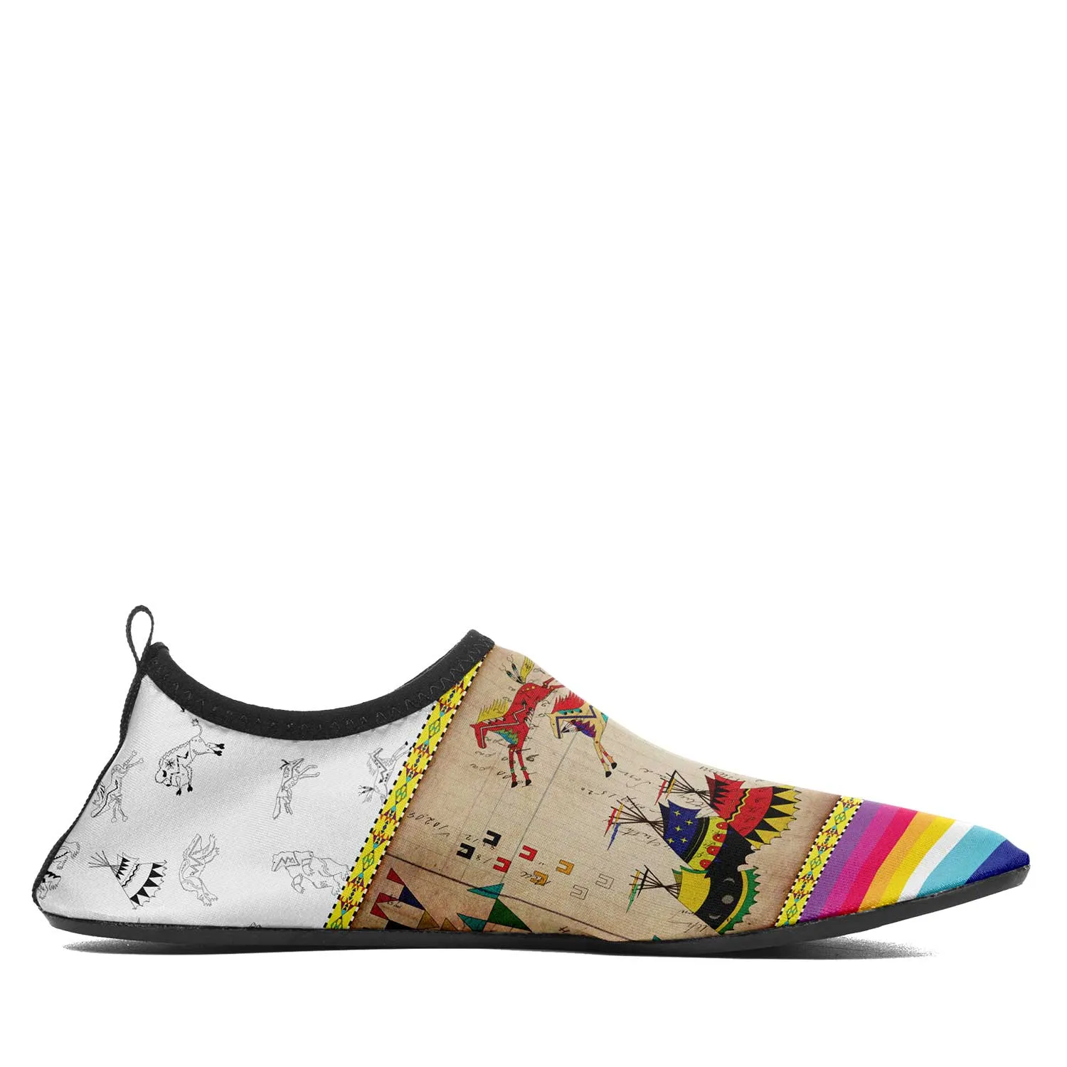 Horses Running White Clay Kid's Sockamoccs Slip On Shoes