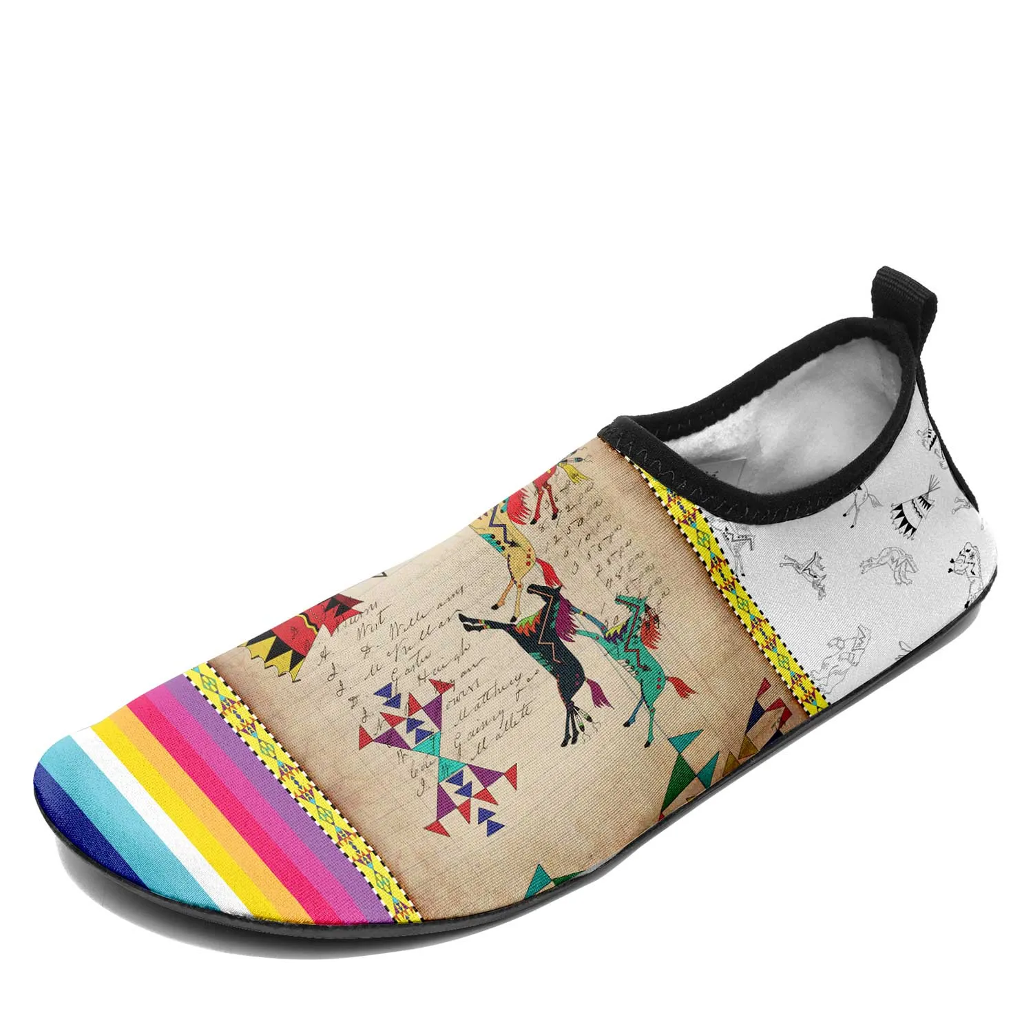 Horses Running White Clay Kid's Sockamoccs Slip On Shoes