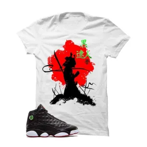 Jordan 13 Playoffs White T Shirt (Black Master Samurai)