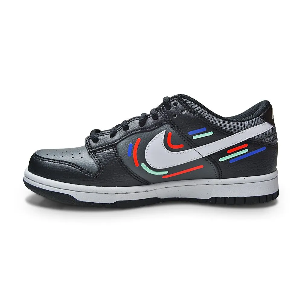 Juniors Nike Dunk Low NN (GS)   - FB0822 001-  Black White Green Glow