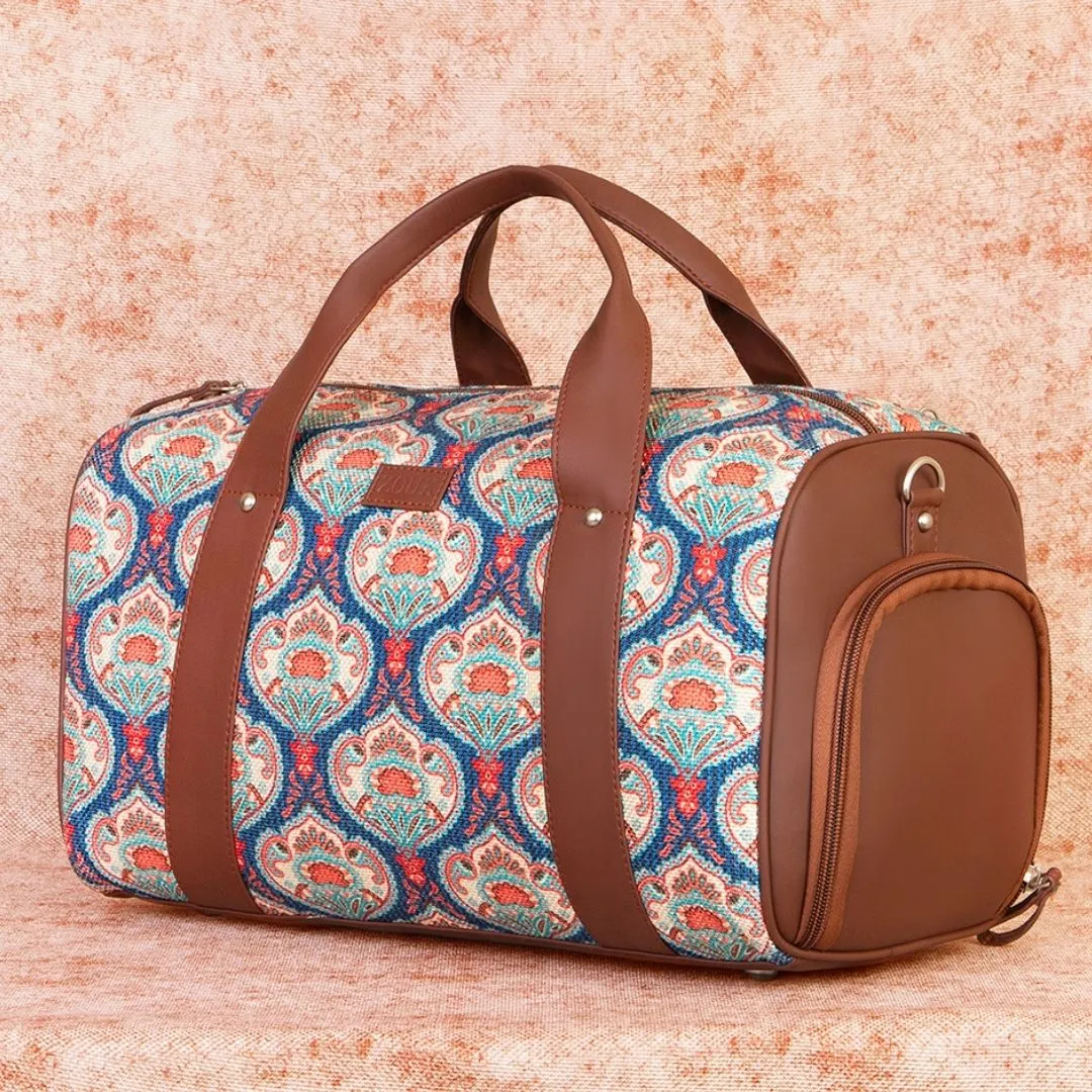 Kovil Blue Medium Duffel Bag