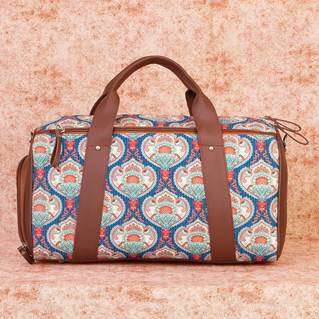 Kovil Blue Medium Duffel Bag