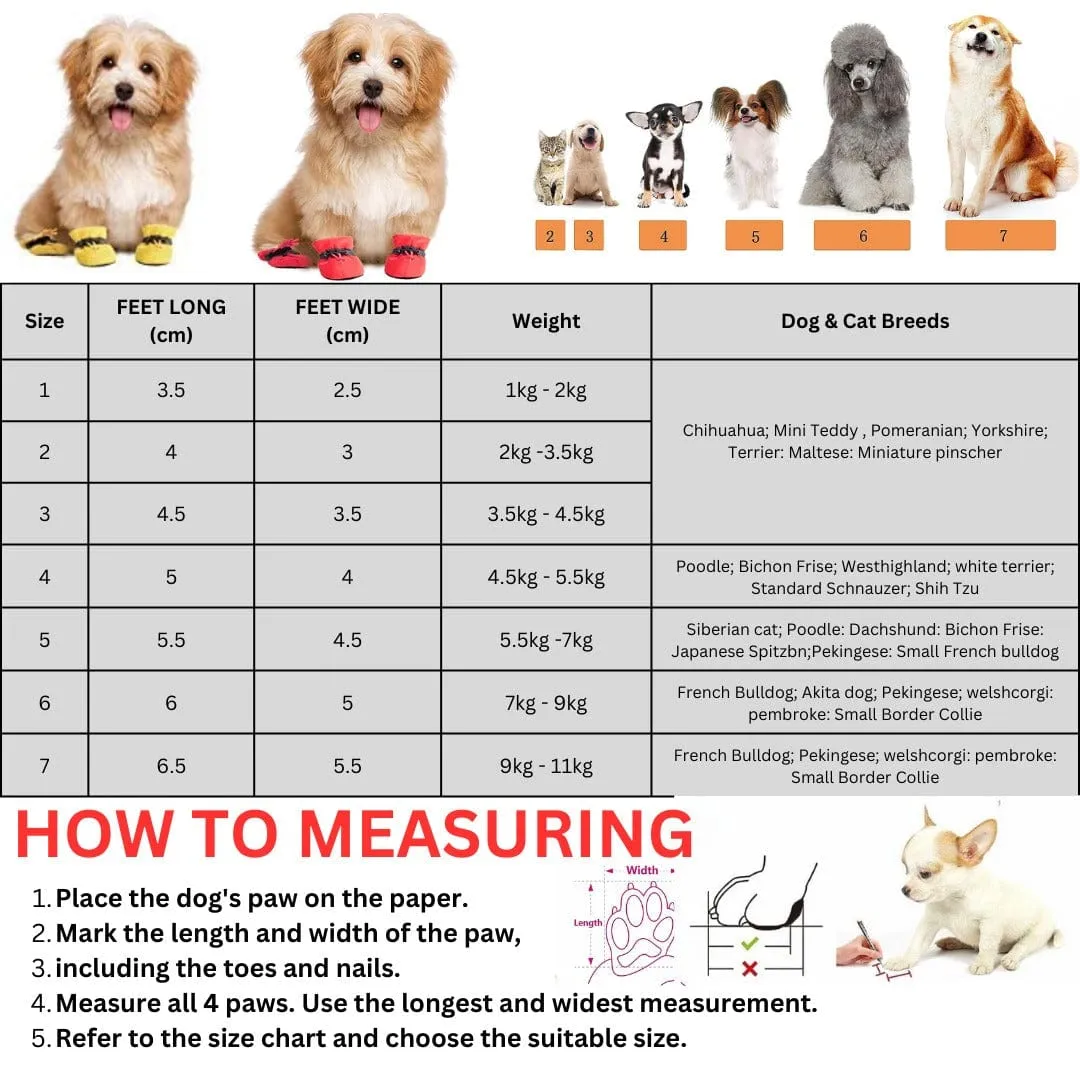 KUTKUT Dog Boots Paw Protector, Anti-Slip Dog Shoes Pet Booties with Reflective Straps for Small Dogs